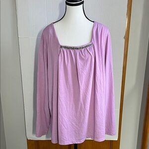 Croft and Barrow Lavender Long Sleeve Women's Top